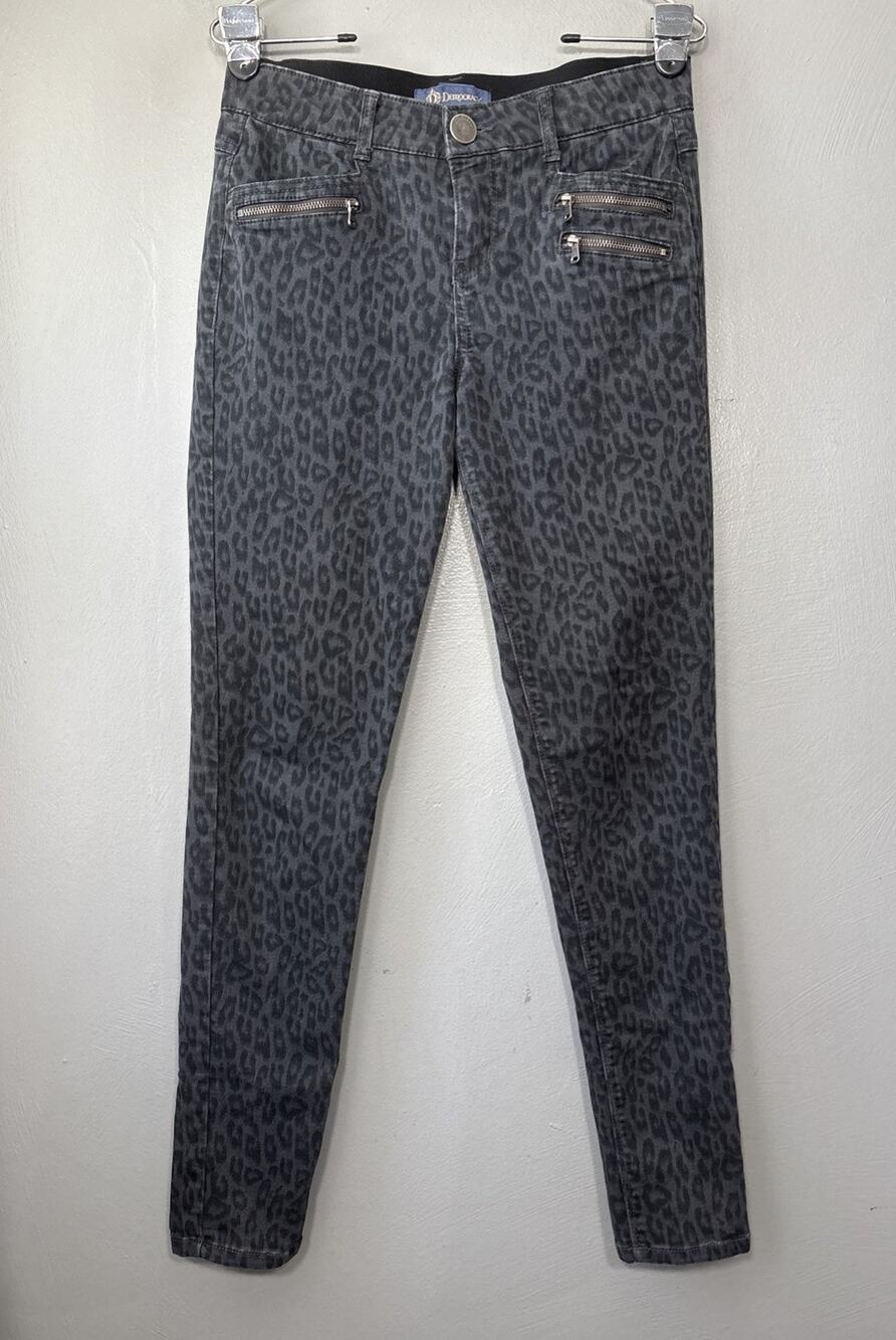 Democracy Jeans Size 6 Absolution Leopard Print Denim Skinny Indie Sleaze Emo